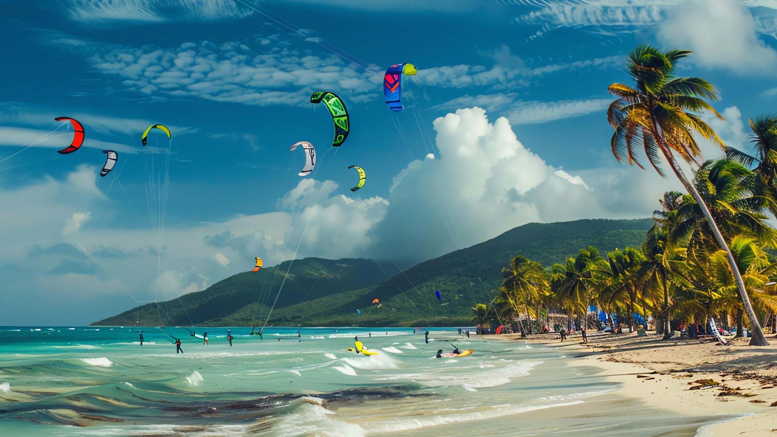 Tropical Kite Surfing Beach Action Tour Experience